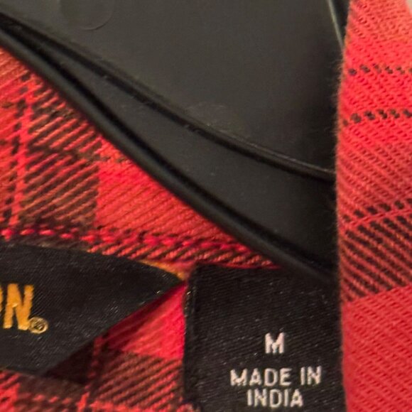 Harley-Davidson Women  Red Plaid Button-Up Shirt M women shirt - Picture 3 of 12